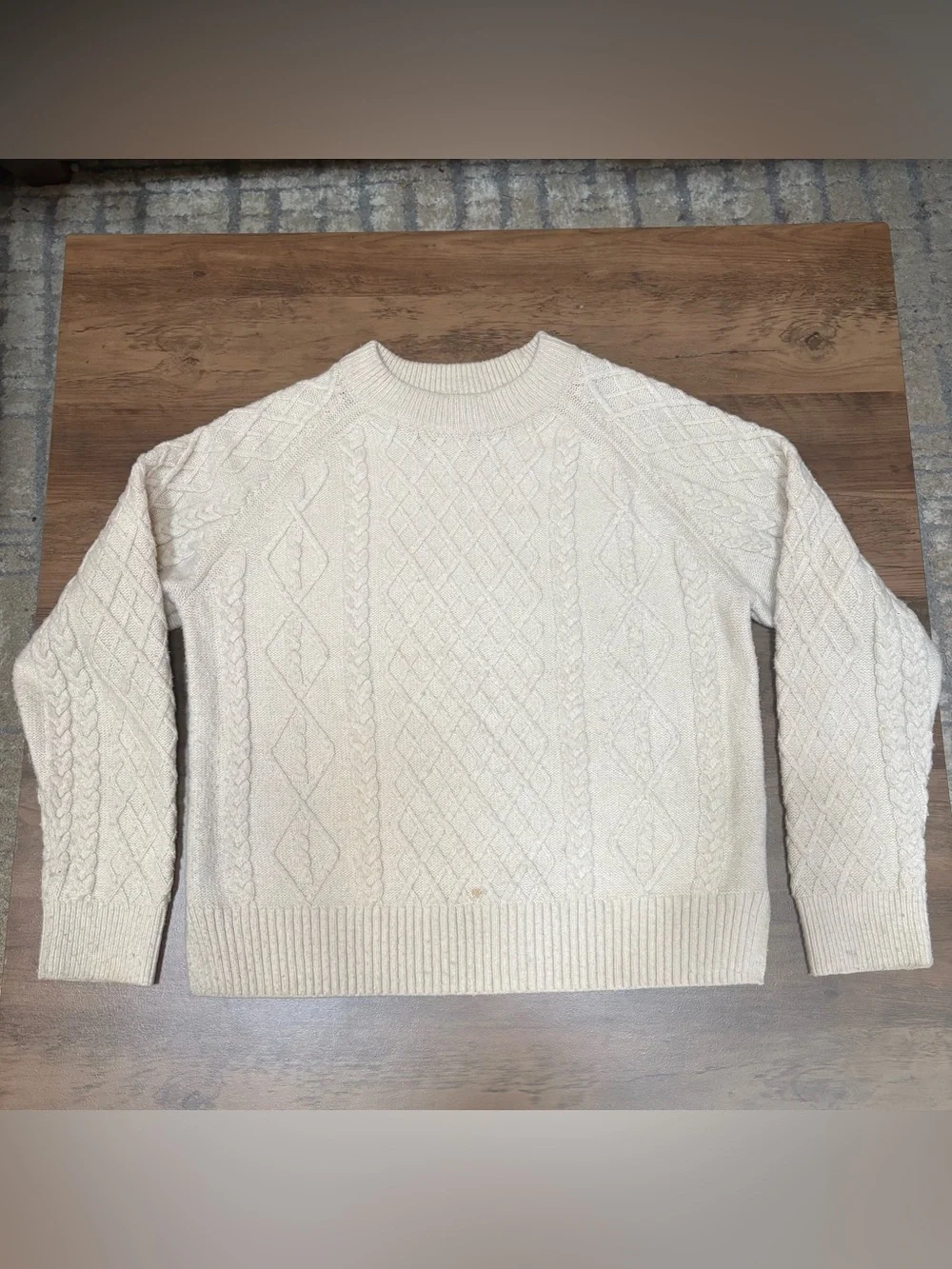 H&M Size S Cream Cableknit Rory Gilmore Sweater